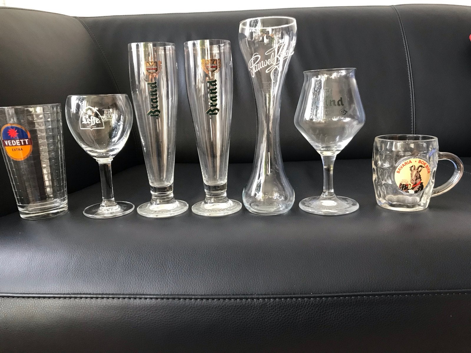 Diverse bierglazen - Brand, Leffe, Vedett, Pauwel Kwak, Bava, Ophalen, Nieuw, Glas, Glas of Glazen