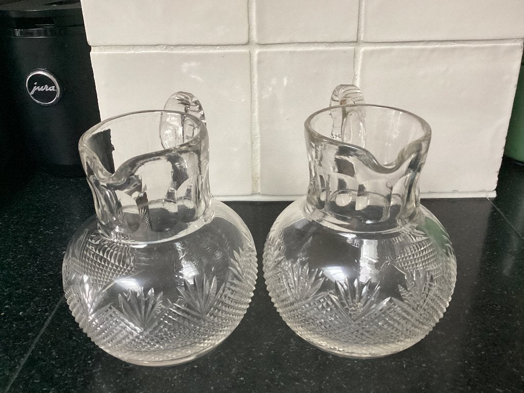 Set antieke kristallen waterkannetjes., Ophalen of Verzenden