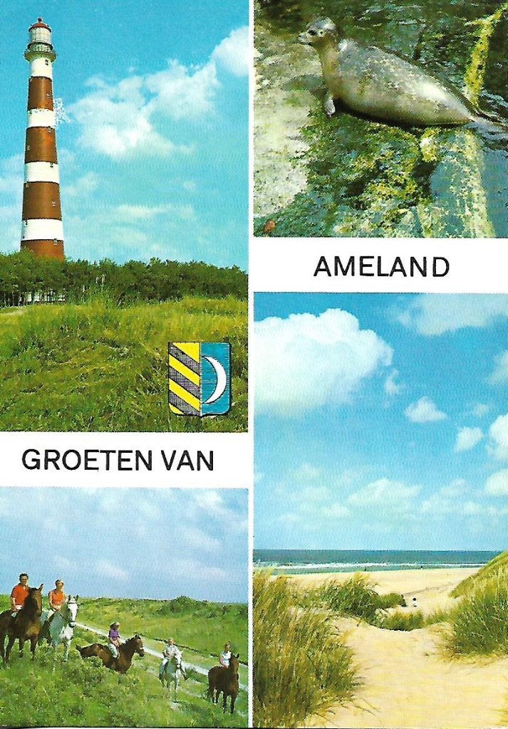 Ameland- -4-luik., Verzenden, 1960 tot 1980, Gelopen, Waddeneilanden