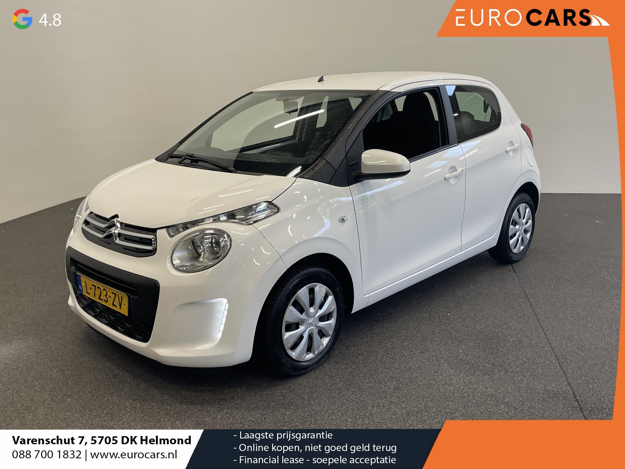 Citroen C1 1.0 VTi Feel Airco Carplay Navigatie Achteruitrij, Stof, Gebruikt, Euro 6, 4 stoelen