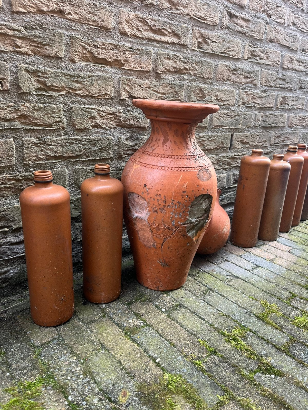 Bols jenever flessen en terracottavaas, Ophalen of Verzenden, Gebruikt