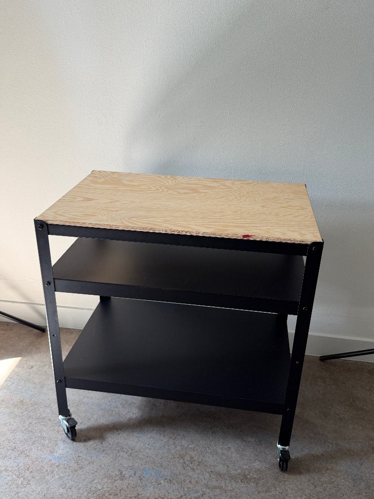 Ikea BROR Roltafel, zwart/grenen triplex, 85x55 cm, Ophalen, Gebruikt