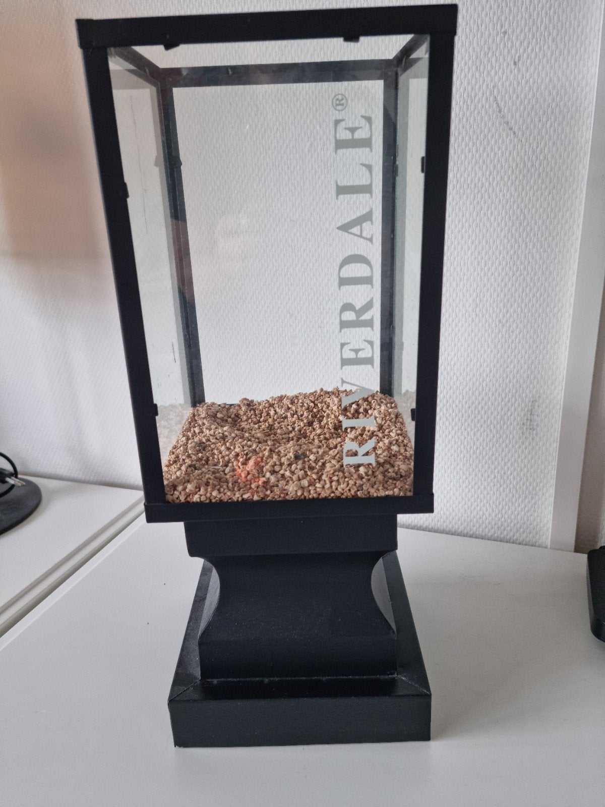 Riverdale metalen zwart windlicht, Huis en Inrichting, Ophalen, Gebruikt, Zwart, Metaal