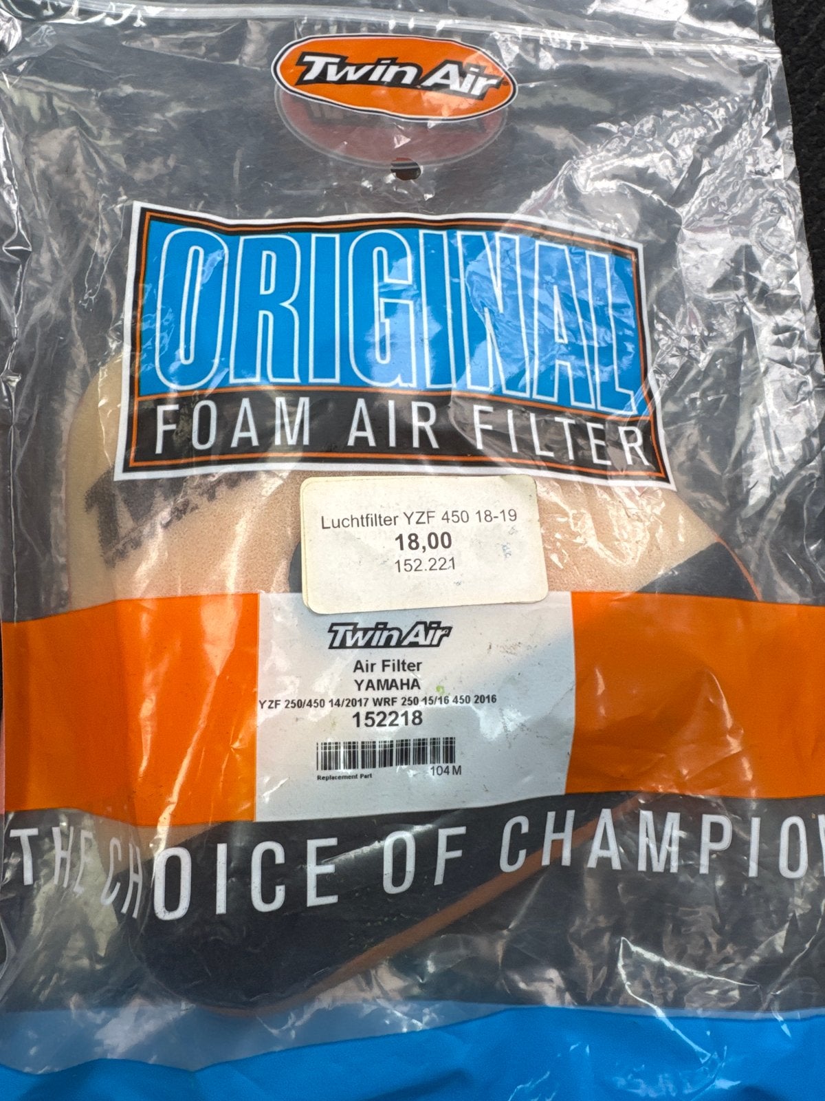 Twin Air Origineel Foam Luchtfilter Yamaha YZF/WRF, Ophalen of Verzenden