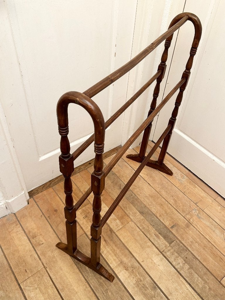Antiek/vintage massief hout handdoeken-, deken- of plaid rek, Ophalen