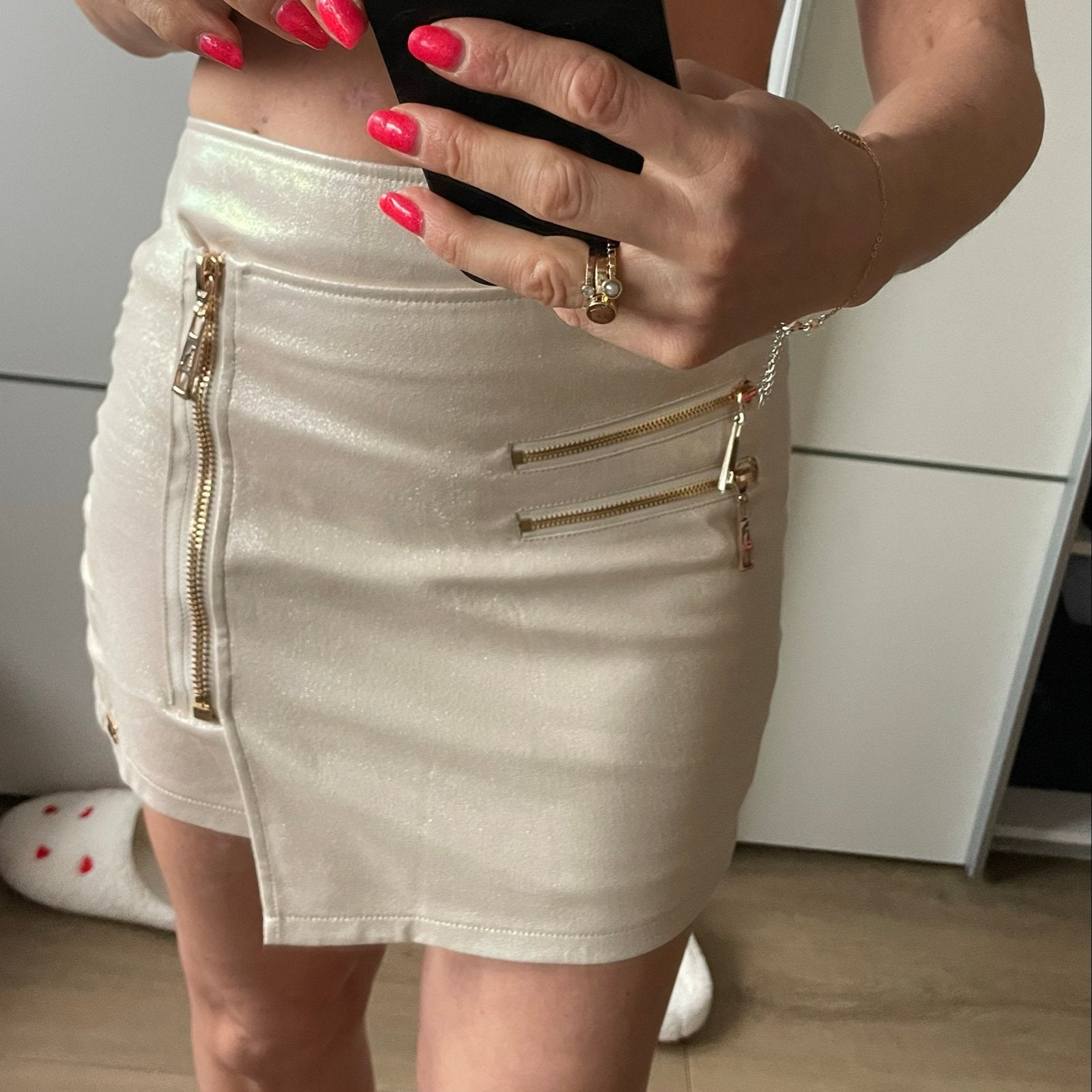 Josh V rokje met goedkleurige ritsdetails NIEUW maat 34, Beige, Ophalen of Verzenden, Zo goed als nieuw, Maat 36 (S)