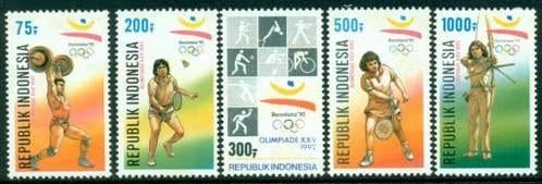 Indonesie 1992 - ZBL1497-1501 - Olympische spelen  - ao, Verzenden, Postfris, Zuidoost-Azië