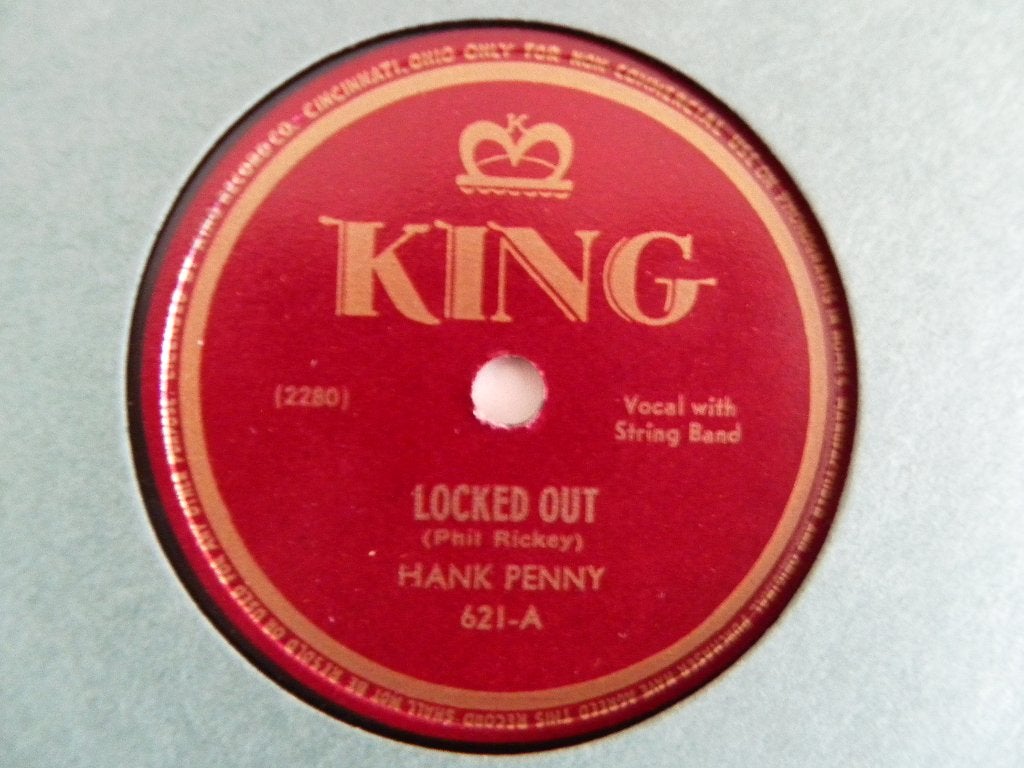 78 Toerenplaat Hank Penny - Locked Out - Penny Blows His Top, Gebruikt, 10 inch, Ophalen of Verzenden, Overige typen