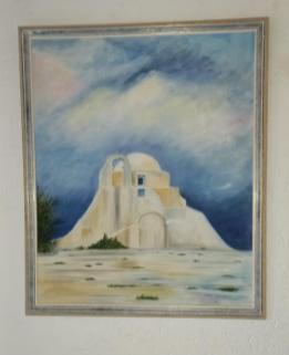 Schilderij Janet Christie 1994 Mykonos., Antiek en Kunst, Kunst | Schilderijen | Klassiek, Ophalen