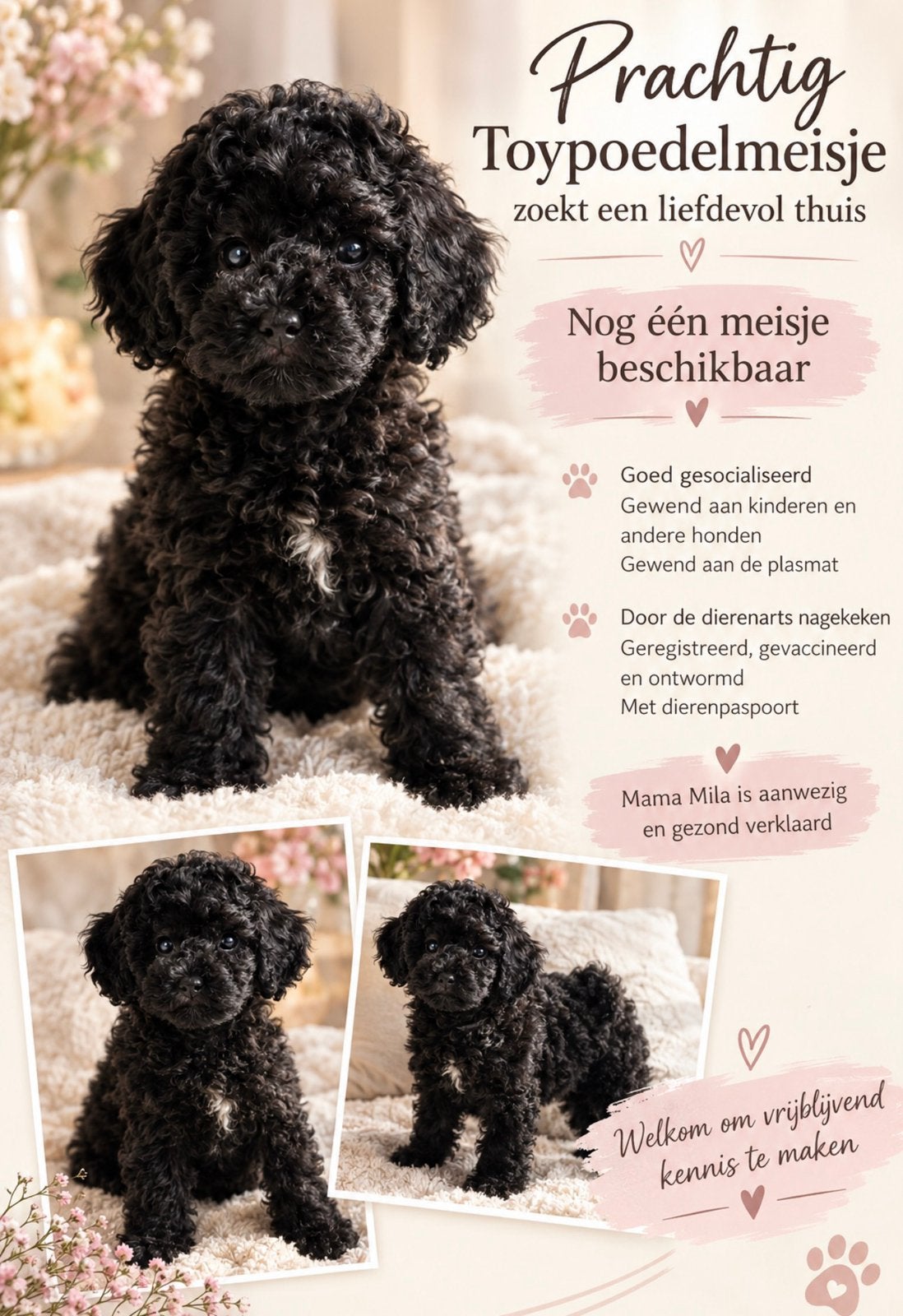 Toy poedel / toy poodle / klein toy poedel meisje, Overige rassen, 8 tot 15 weken, Teef, Eén hond