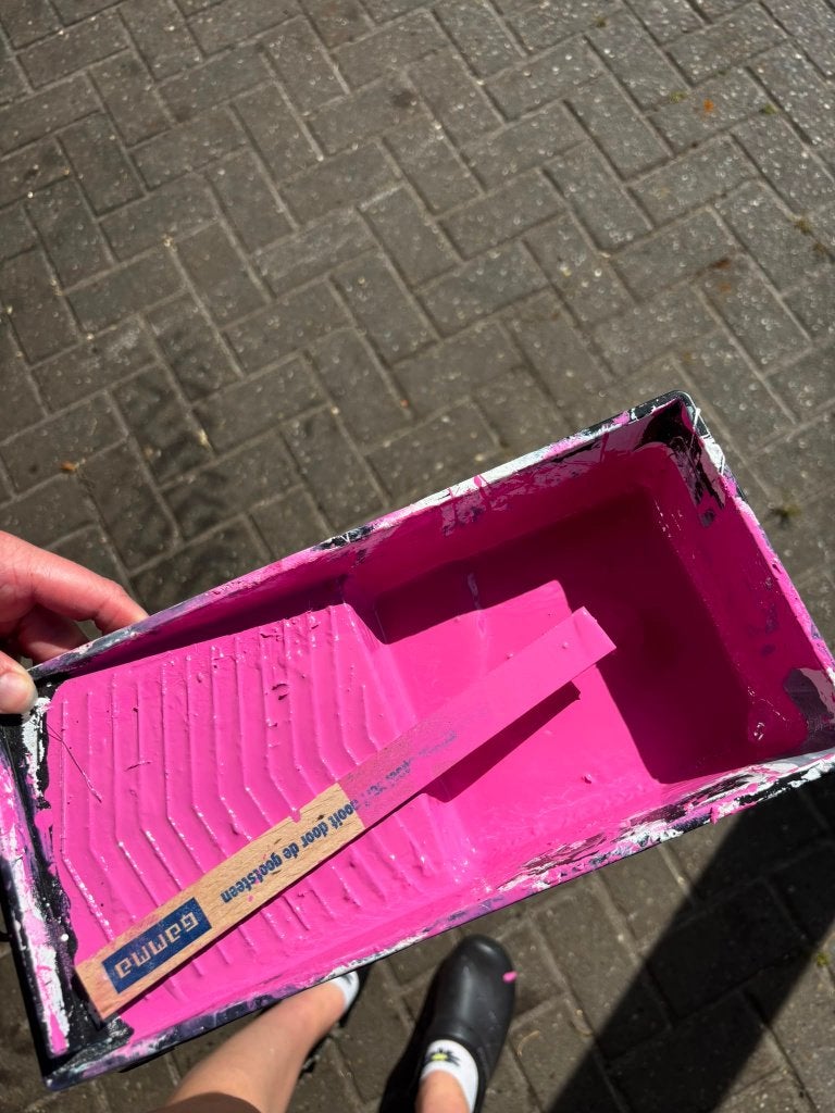 verf, Ophalen, Nieuw, Verf, Roze