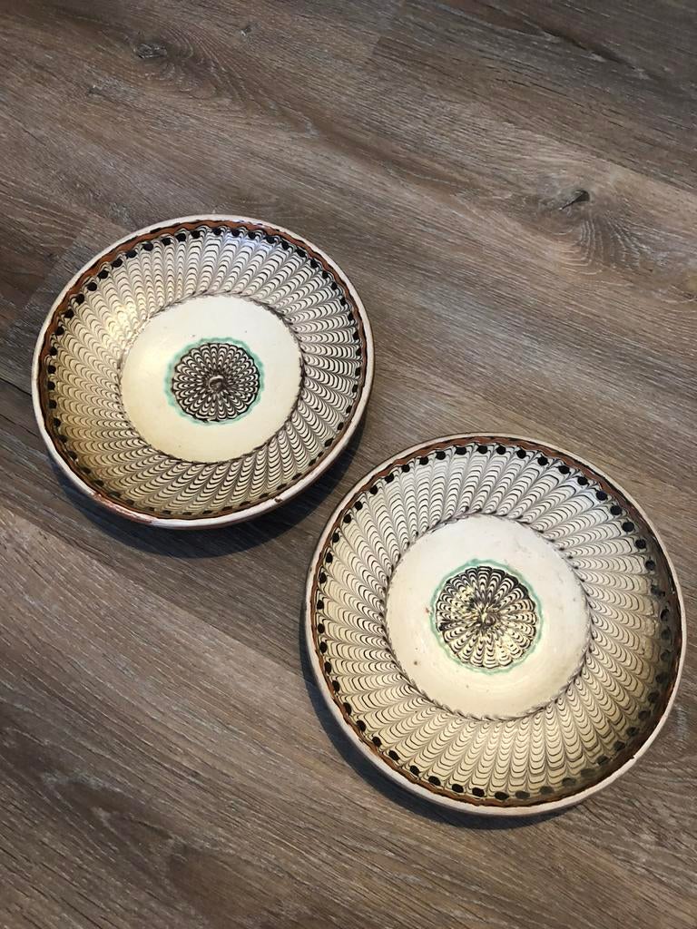 Set van 2 Horezu Retro mediterraan kleiborden, Ophalen of Verzenden