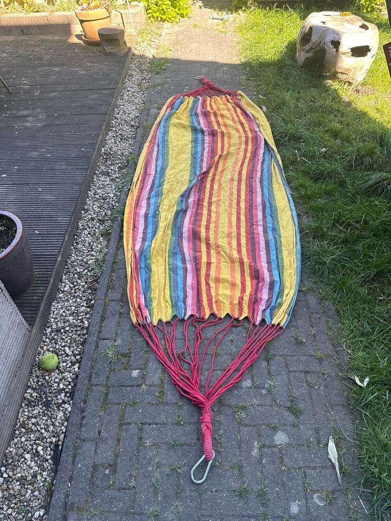 Kleurrijke hangmat met draagtas, Ophalen, Gebruikt, Opvouwbaar, Eenpersoons
