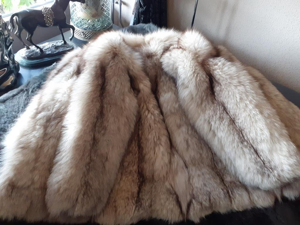 Prachtige dikke echte vintage blauwvos bontjas bont jas 36, Kleding | Dames, Jassen | Winter, Ophalen of Verzenden, Zo goed als nieuw