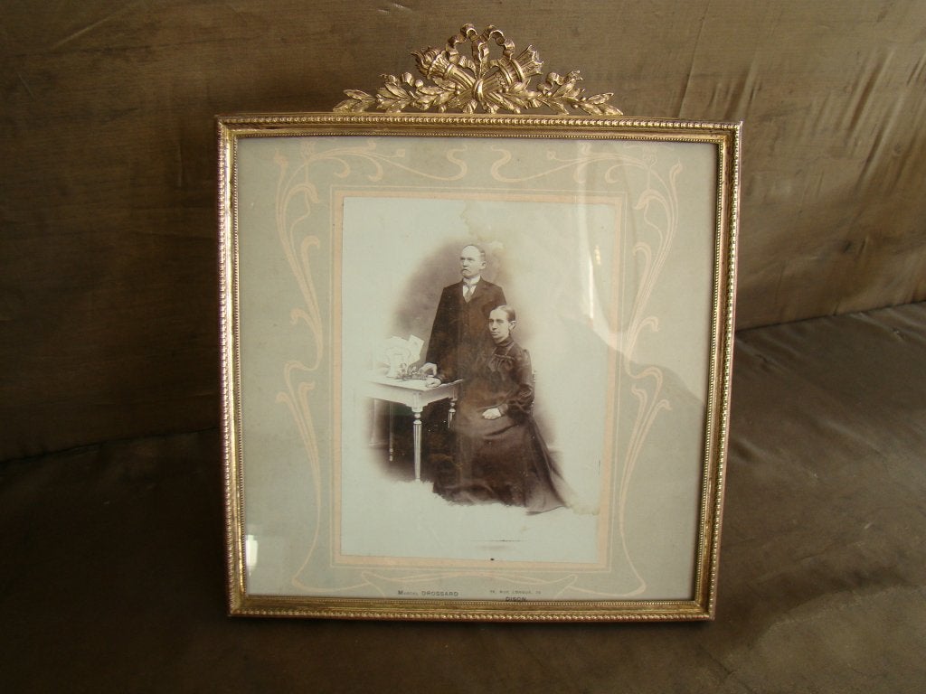 bijzondere antieke messing staande vierkante fotolijst 1913, Ophalen