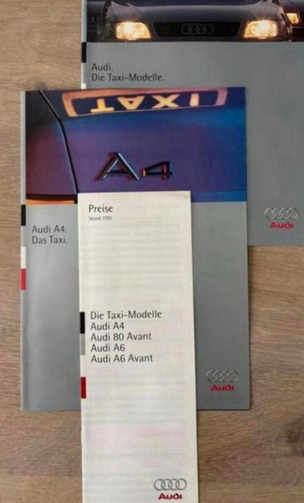 Unieke Audi Die Taxi-Modelle brochure, prijslijst, technisch, Ophalen of Verzenden, Gelezen, Audi