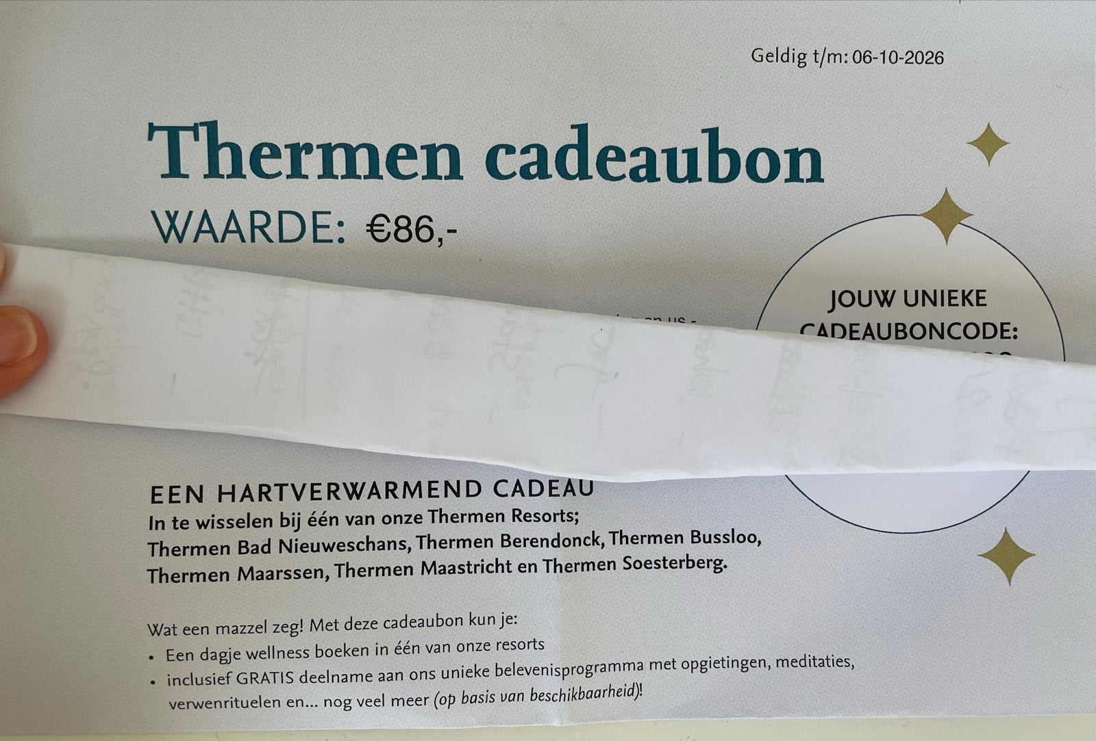 Spa cadeaubon, Tickets en Kaartjes, Kortingen en Cadeaubonnen, Twee personen, Cadeaubon, Spa of Sauna