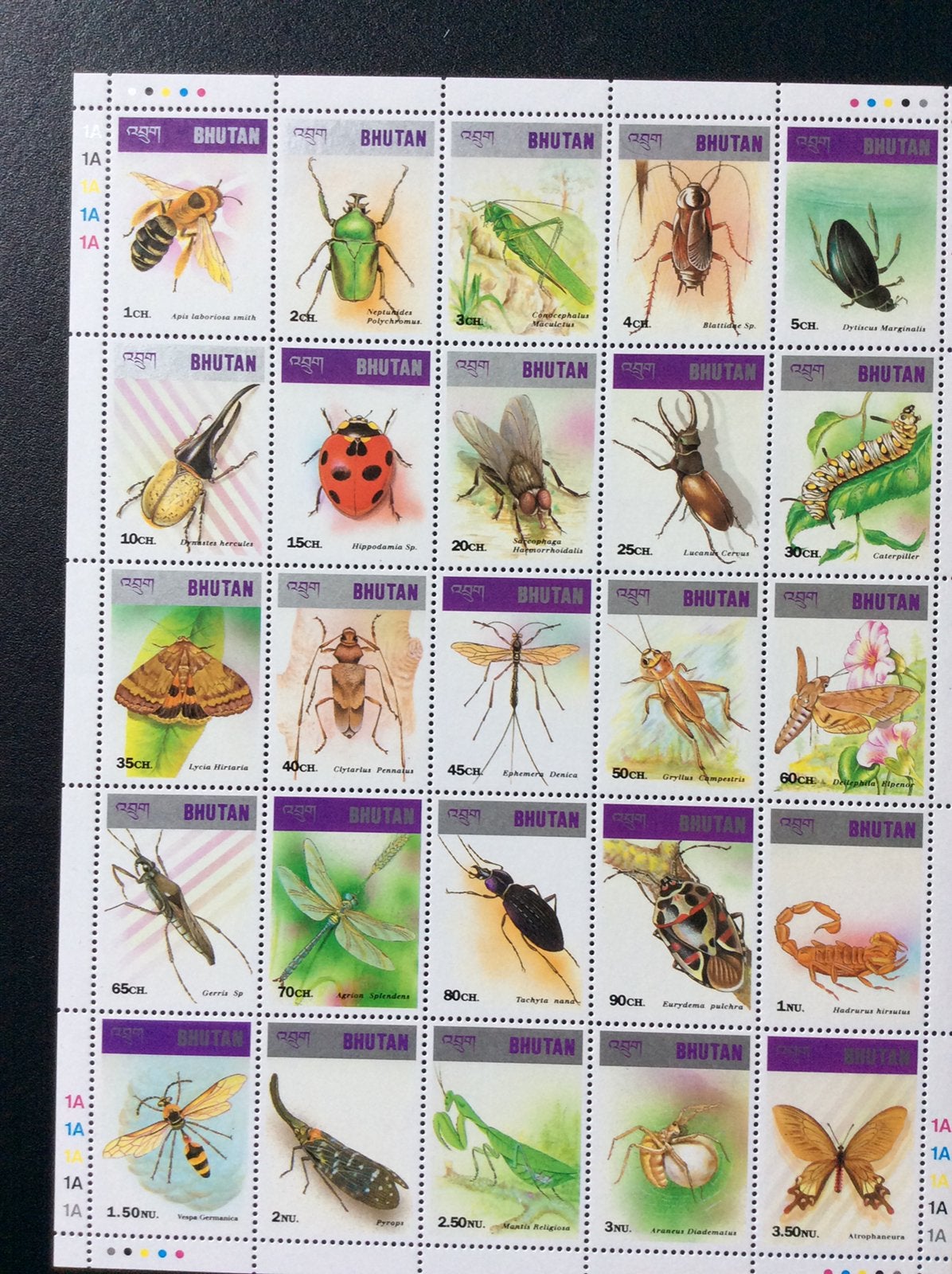 Bhutan postzegelvel 1997 pfr Mi 1643/67, Ophalen of Verzenden, Postfris, Centraal-Azië