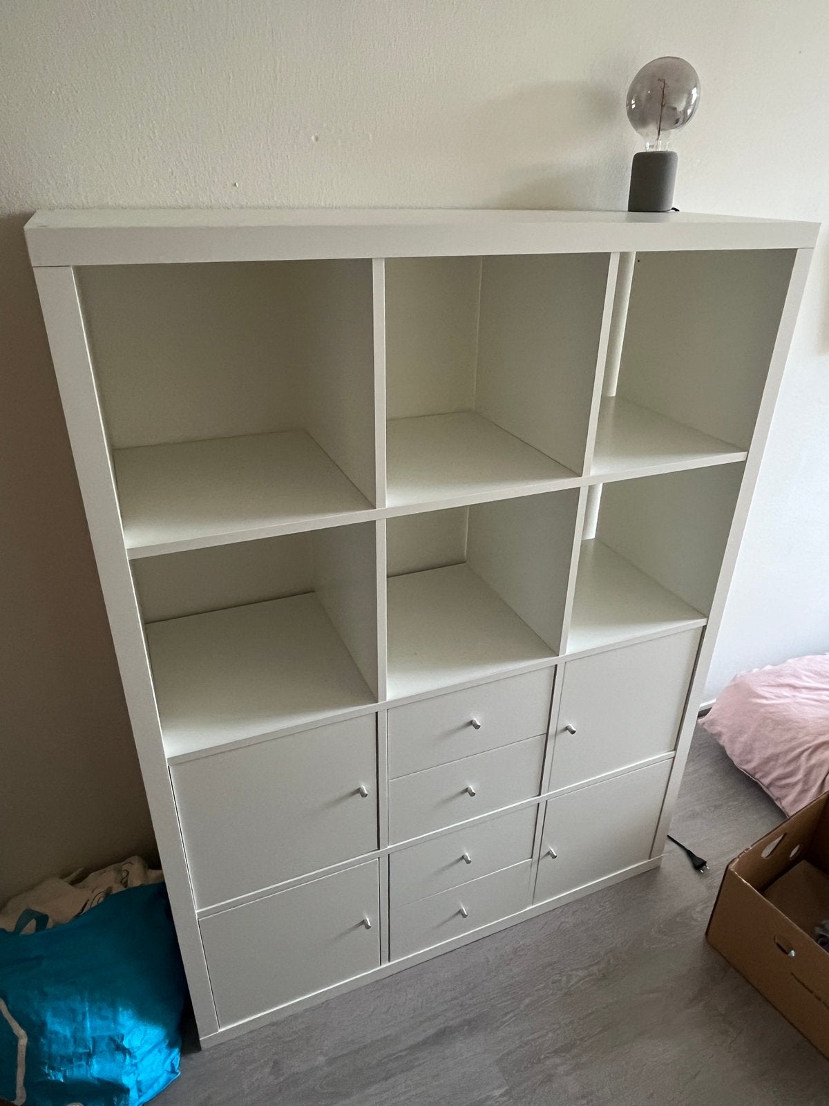IKEA KALLAX Vakkenkast Wit met Lades en Deurtjes, Huis en Inrichting, Ophalen, Zo goed als nieuw, 25 tot 50 cm, 100 tot 150 cm