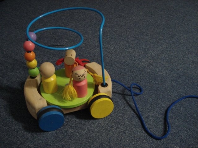 Houten speelgoed houten trekauto kinderspeelgoed, Ophalen of Verzenden, Zo goed als nieuw, Duw- of Trekspeelgoed