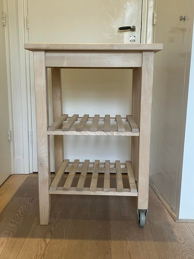 IKEA Bekväm Keukentrolley / Roltafel - Berkenhout, Hout, IKEA, Keukentrolley, Zo goed als nieuw