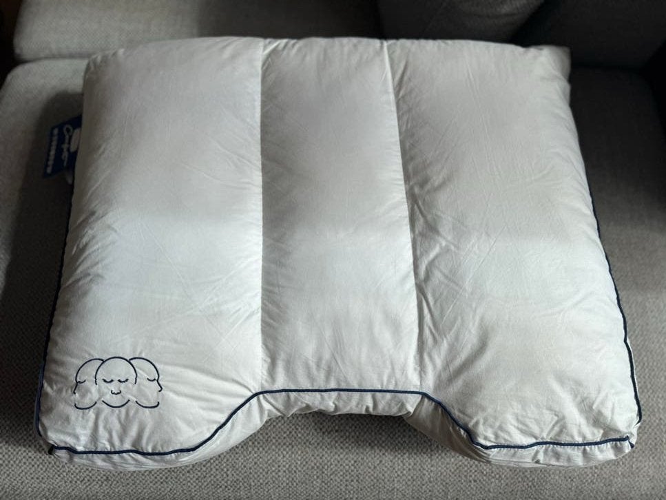 Silvana Comfort level 4 (blauw) hoofdkussen, Eenpersoons, Wit, Katoen, Ophalen of Verzenden