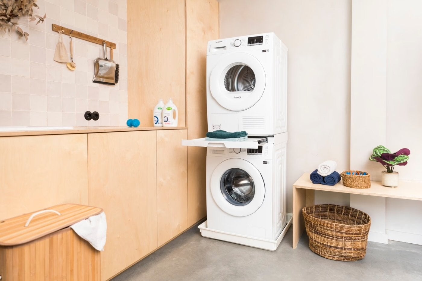 BlueBuilt tussenstuk met werkblad voor wasmachine/droger, Witgoed en Apparatuur, Was-droogcombinaties, Nieuw, Ophalen