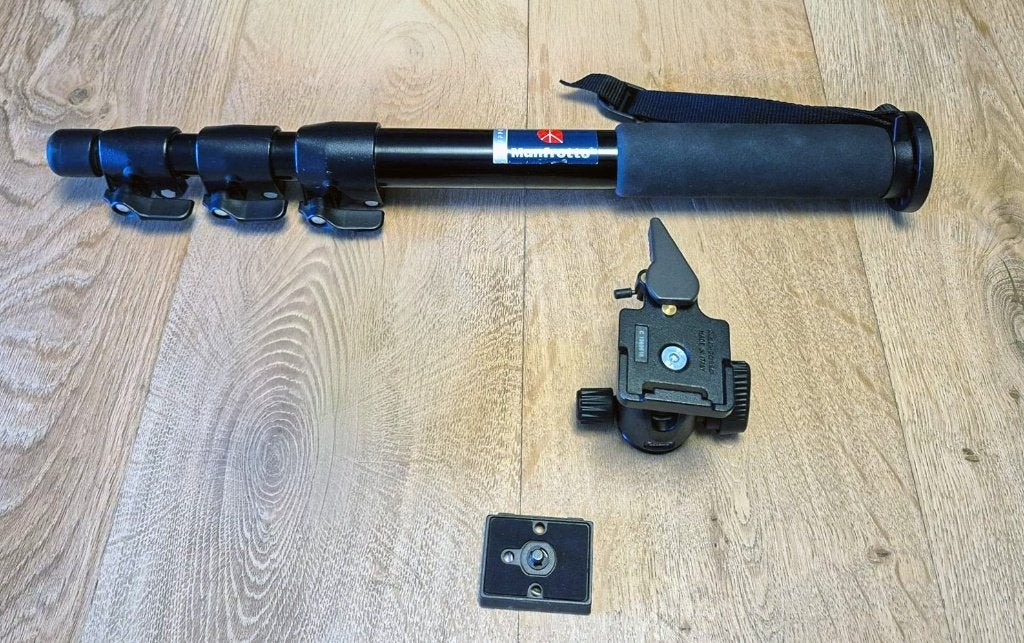 Manfrotto 479-4B professional Monopod met 494RC2 balhoofd, Eenpoot, Monopod functie, Ophalen of Verzenden, Zo goed als nieuw