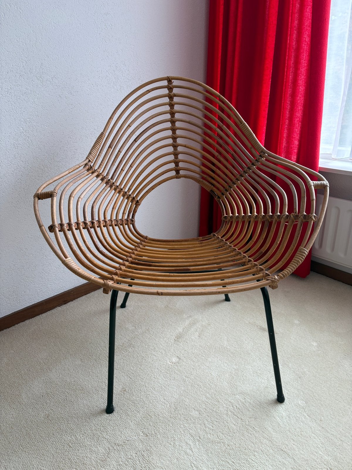 Vintage Rohe Noordwolde Rotan Fauteuil, Ophalen