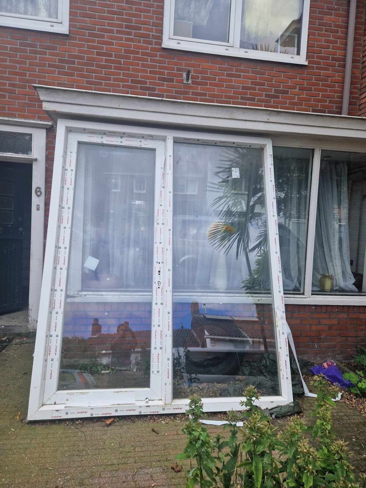 Tuindeur / deur- Kunststof met dubbel glas, Doe-het-zelf en Verbouw, Ophalen, Gebruikt, 120 cm of meer, Buitendeur