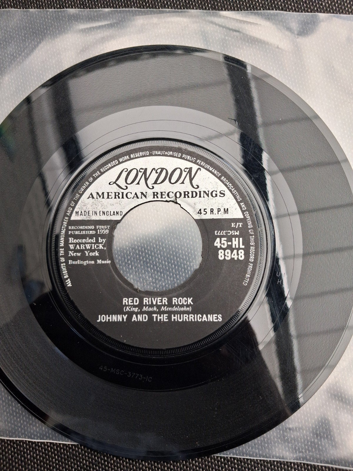 Johnny and the Hurricanes - Red River Rock (1959 Single), Ophalen of Verzenden, Gebruikt, Rock en Metal