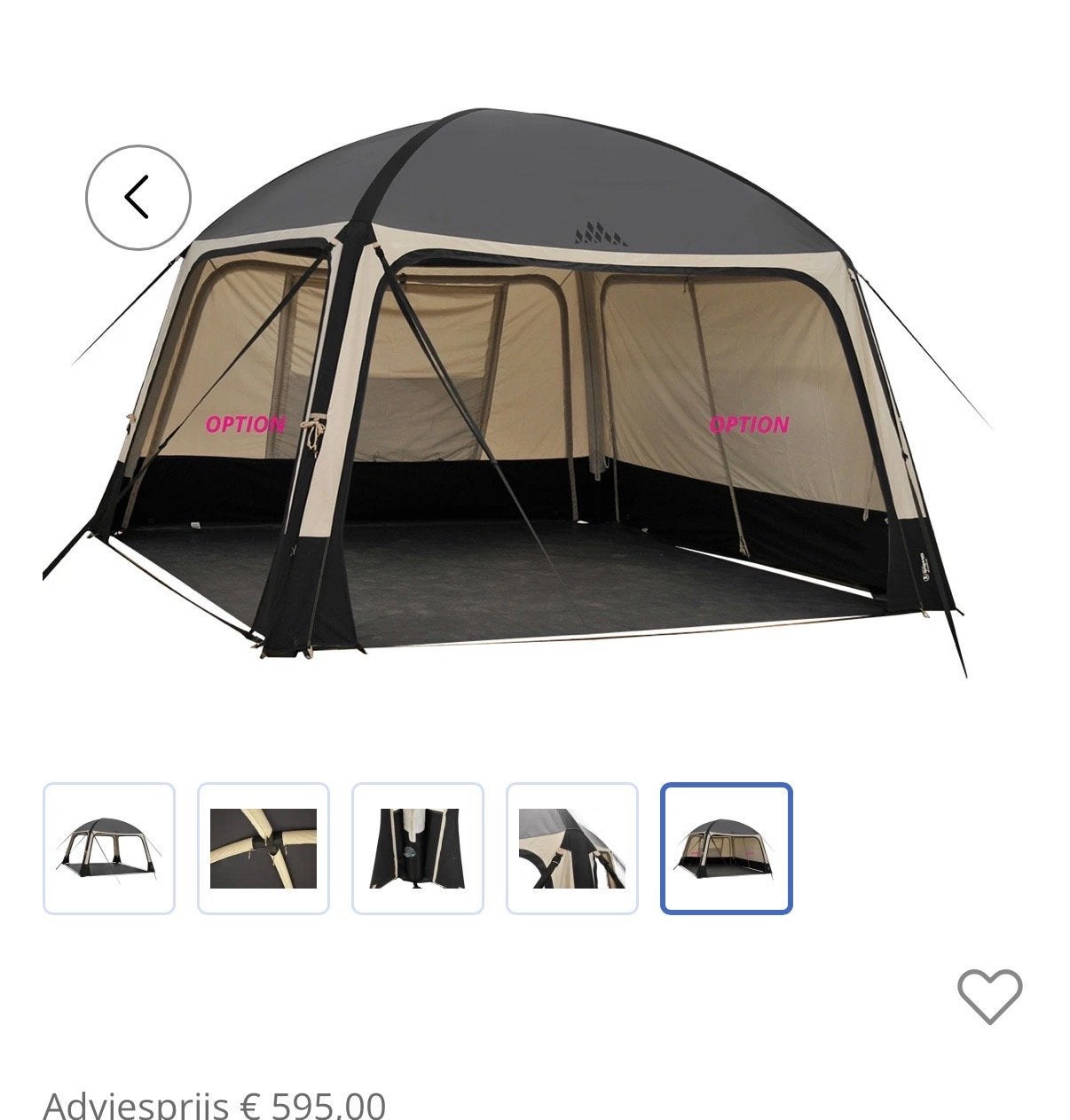 Obelink Air Shelter 365 TC - Ademende Opblaasbare Partytent, Tuin en Terras, Partytenten, Opvouwbaar, Partytent, Minder dan 4 meter