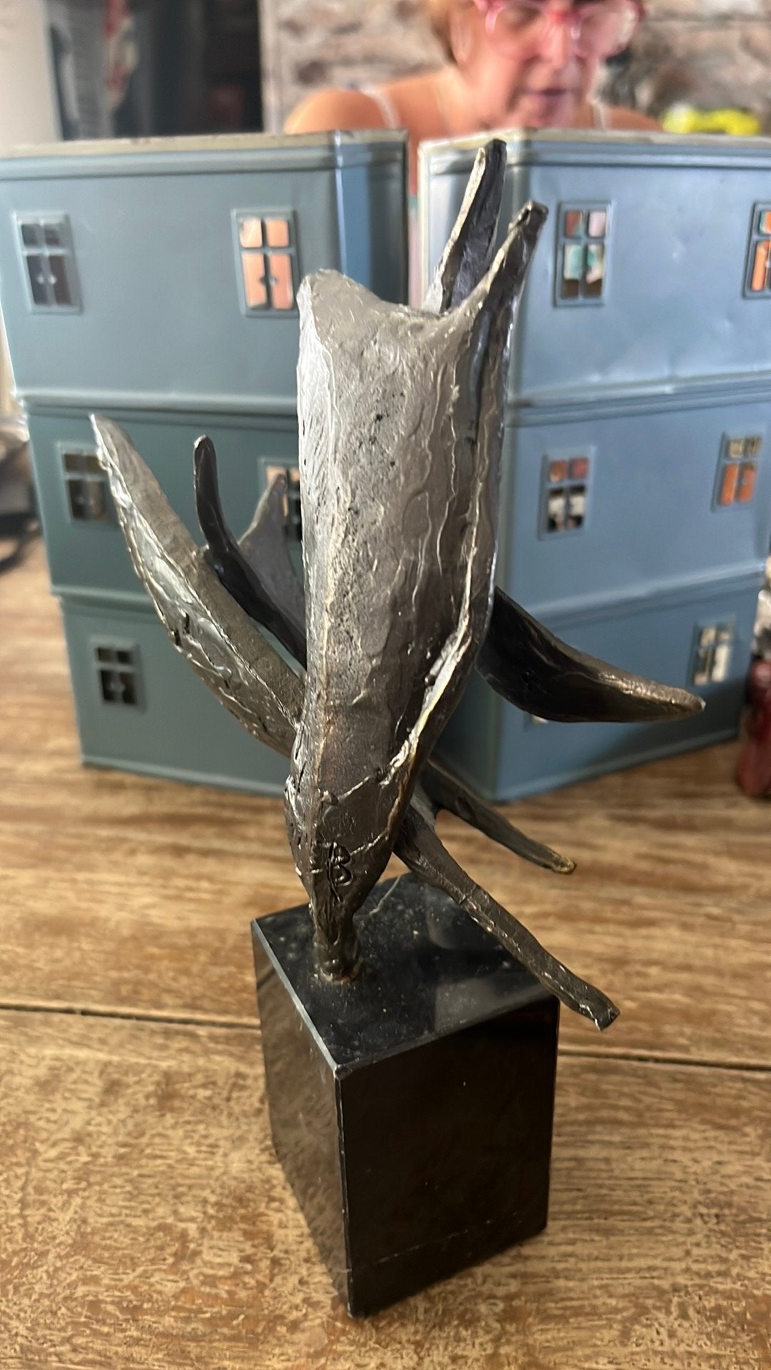 Wind in de zeilen brons kunstwerk Bernadette Leijdekkers, Ophalen of Verzenden