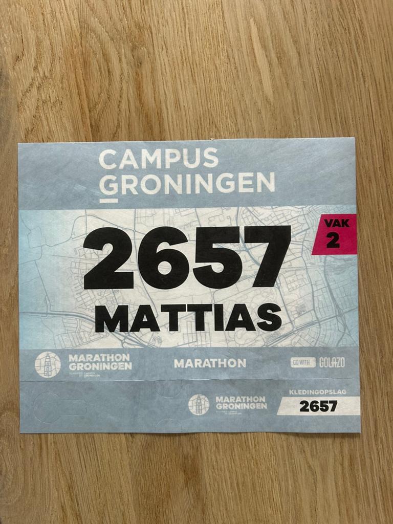 Marathon van Groningen startbewijs, Eén persoon, Mei
