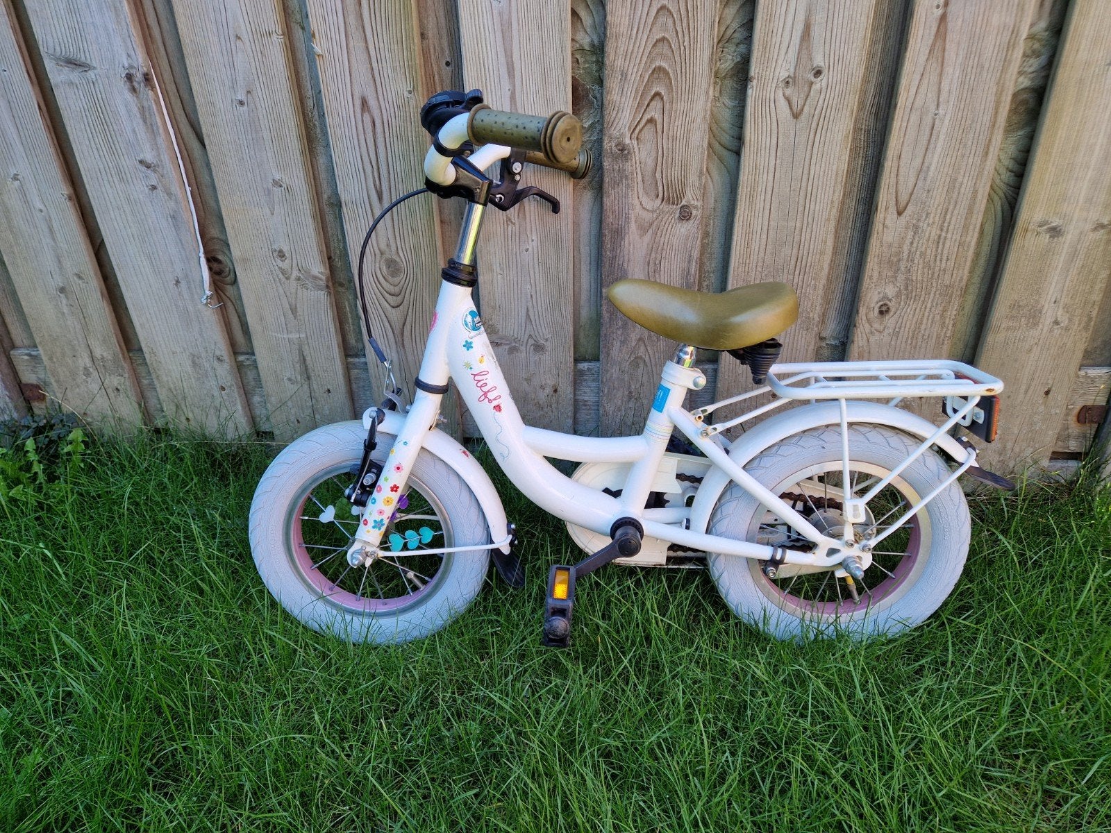 12 inch kinderfiets met zijwieltjes, Lief!, Ophalen, Zijwieltjes, Gebruikt, Velgrem