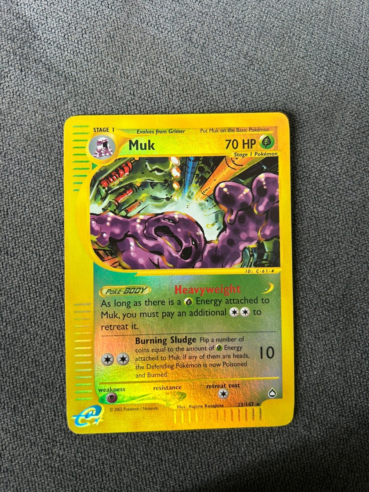 Pokemon Muk Aquapolis TCG E-series Skyridge reverse holo 23, Ophalen of Verzenden, Zo goed als nieuw, Losse kaart