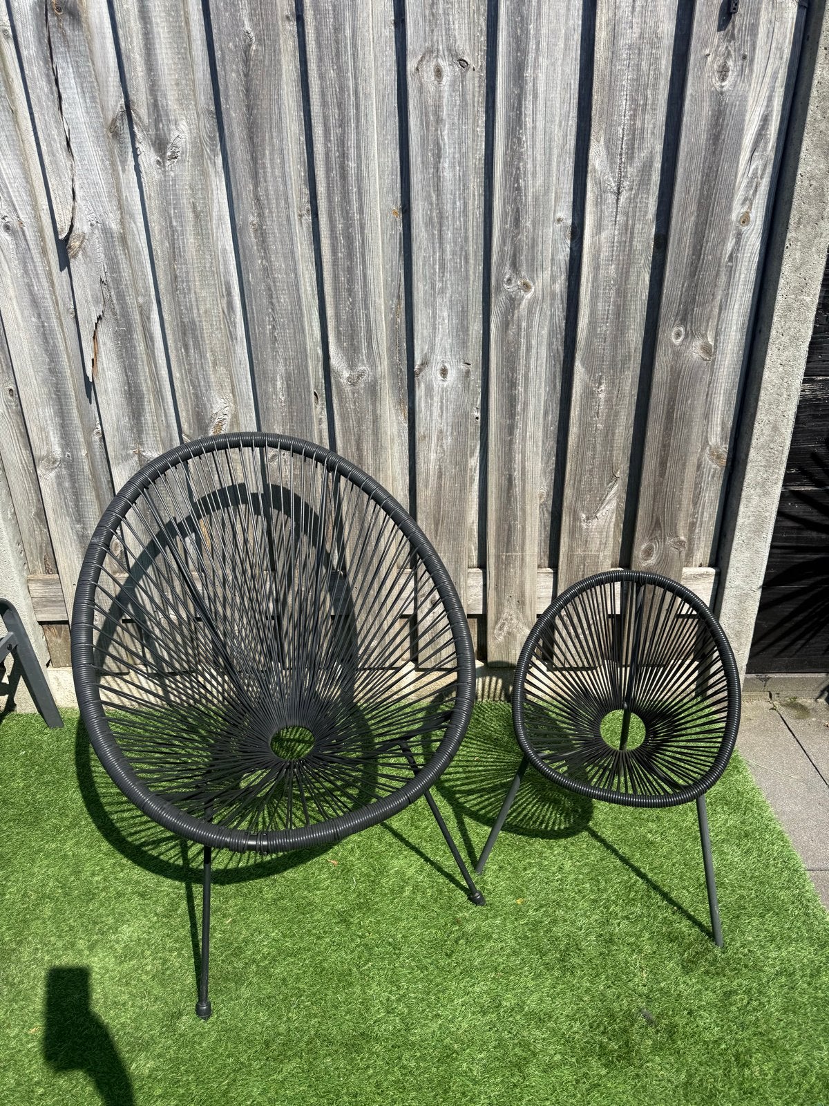 Zwarte Acapulco stoelen set (groot en klein), Ophalen, Gebruikt, Kunststof