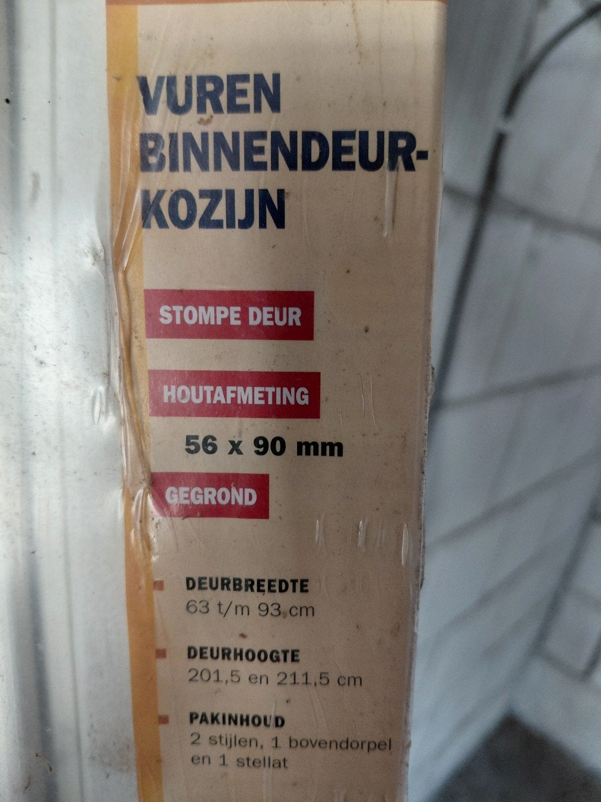 Nieuw Vuren Binnendeurkozijn - Stompe Deur, Ophalen