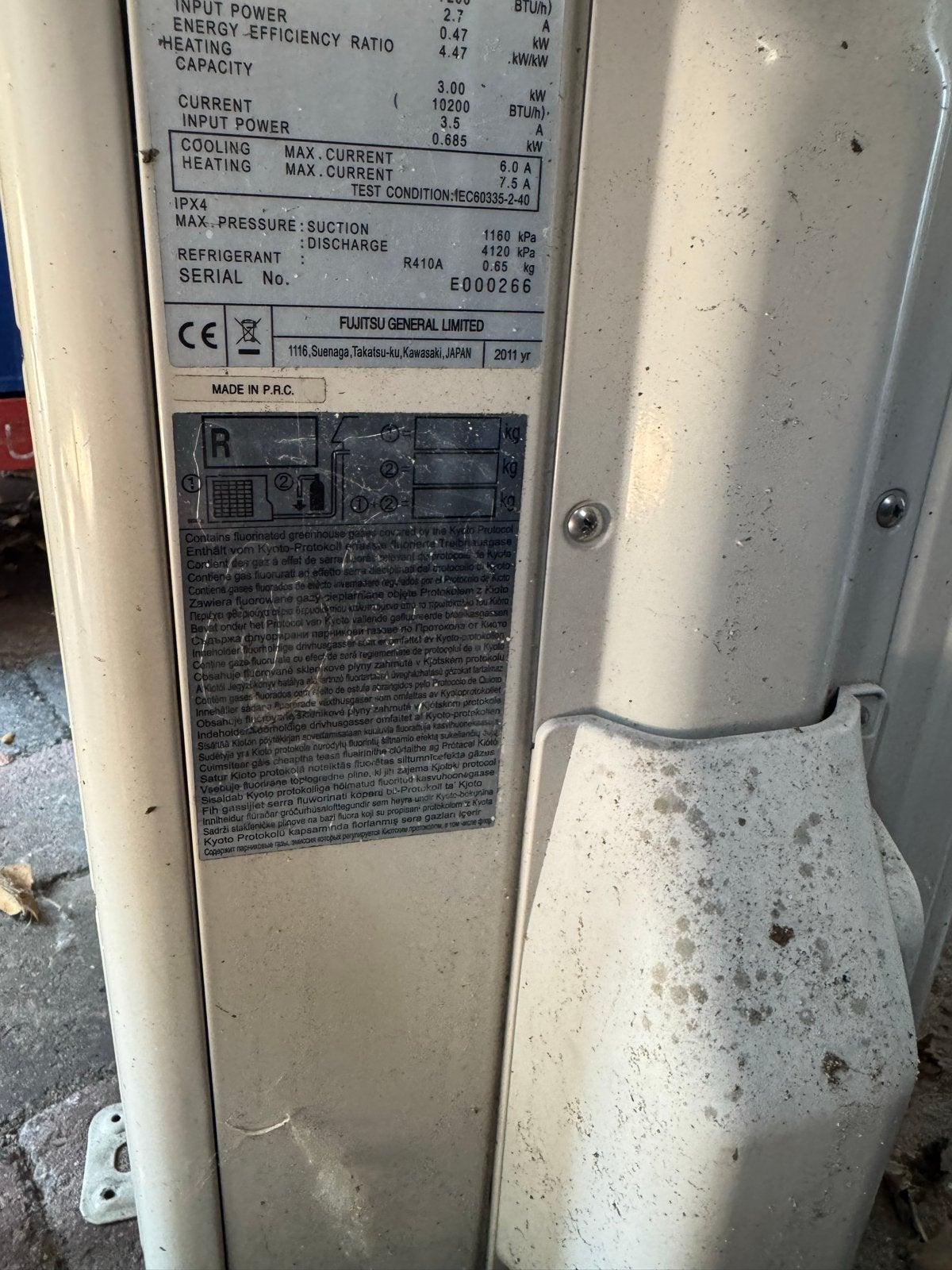 Fujitsu Airco Split Unit - Koelen en Ontvochtigen, Ophalen, Minder dan 60 m³, 3 snelheden of meer, Afstandsbediening