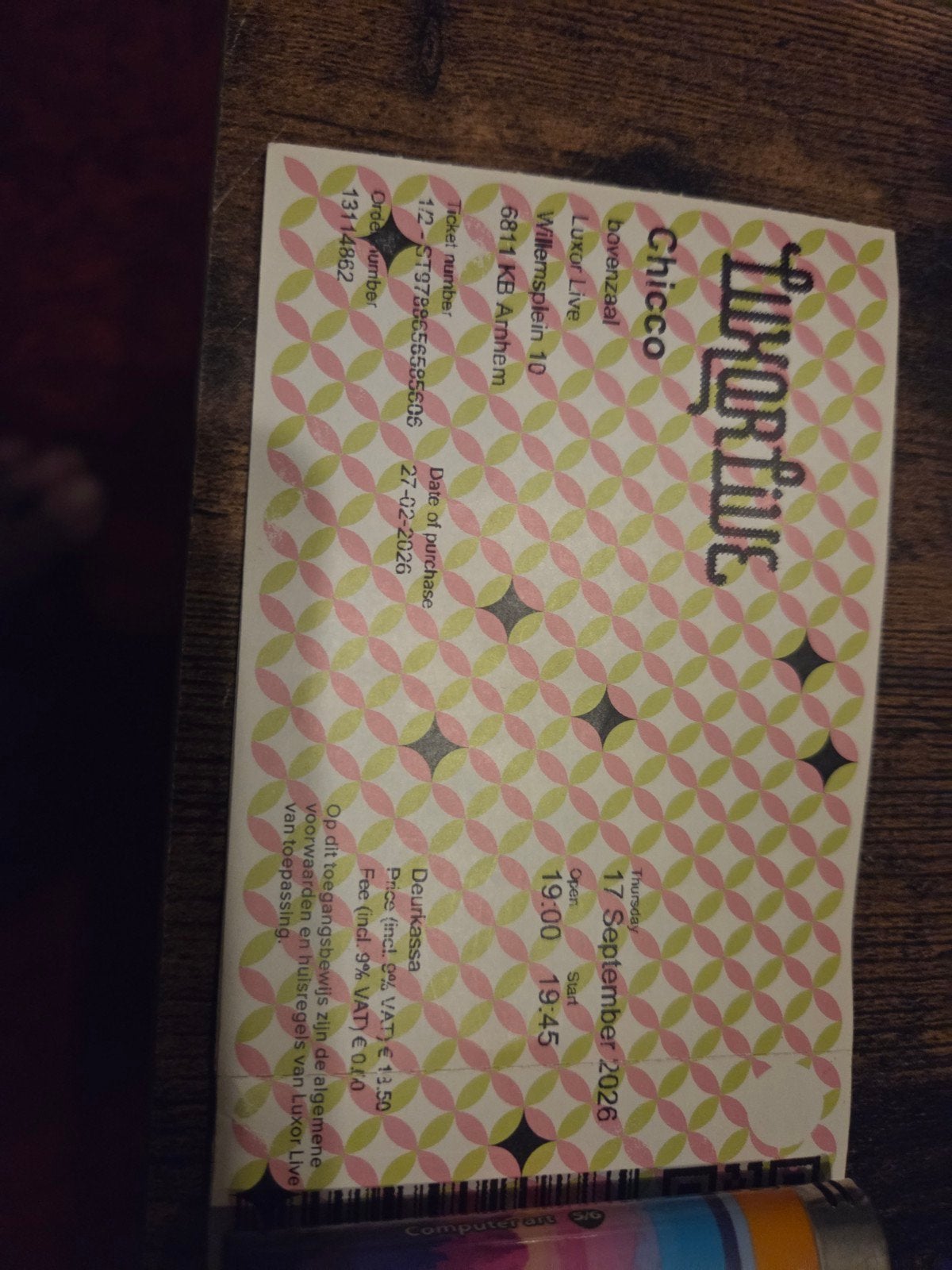 concertkaartjes van chicco, Tickets en Kaartjes, Twee personen, September, Overige typen