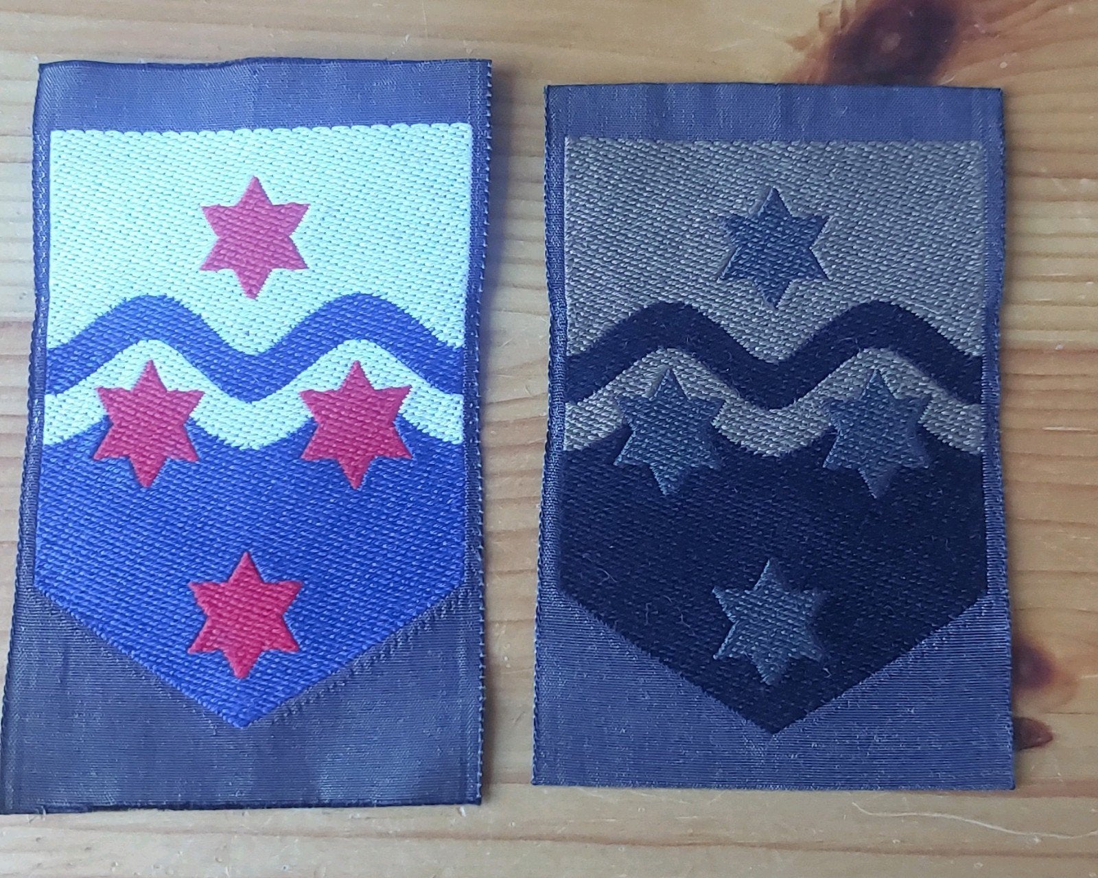 Set mouwembleem Nationaal Logistiek Commando, Ophalen of Verzenden, Landmacht, Nederland, Embleem of Badge