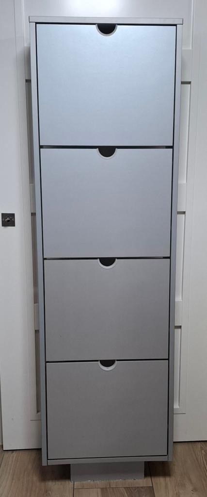 Schoenenkast met 4 vakken - Grijs, Huis en Inrichting, Kasten | Schoenenkasten, Ophalen, Gebruikt, Modern