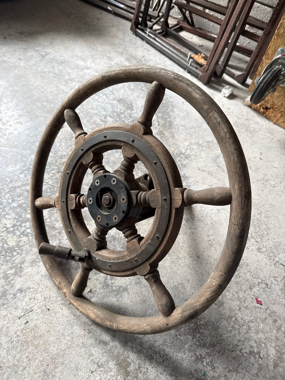 Houten scheepsroer - 45 cm diameter, Watersport en Boten, Ophalen, Gebruikt, Overige typen