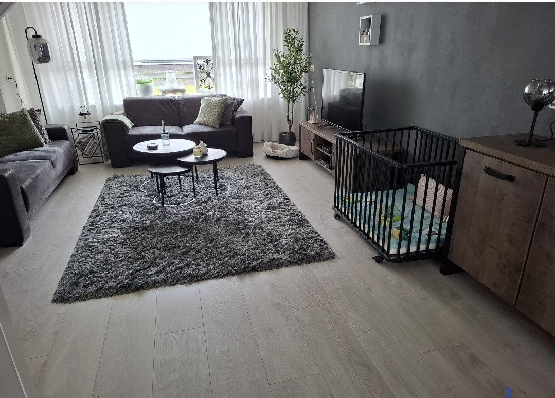 Hoogpolig Gemeleerd vloerkleed antraciet/grijs (2.80 x 3.50, Gebruikt, 200 cm of meer, Ophalen of Verzenden, 200 cm of meer