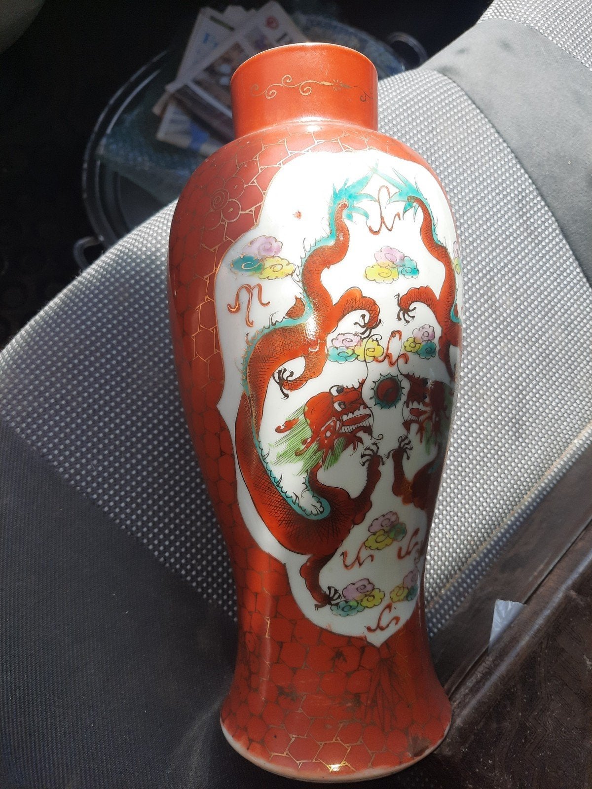 Antieke Chinese Vaas met Drakenmotief - Handgeschilderd, Ophalen of Verzenden