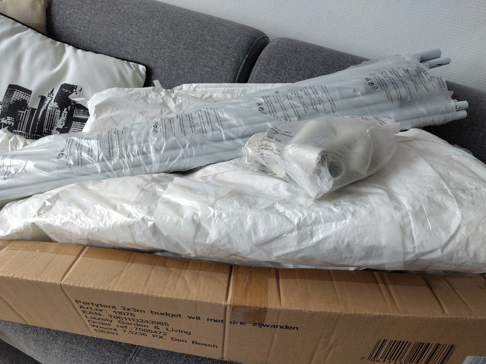 Partytent met 3 zijwanden, Ophalen, Gebruikt, Minder dan 5 meter