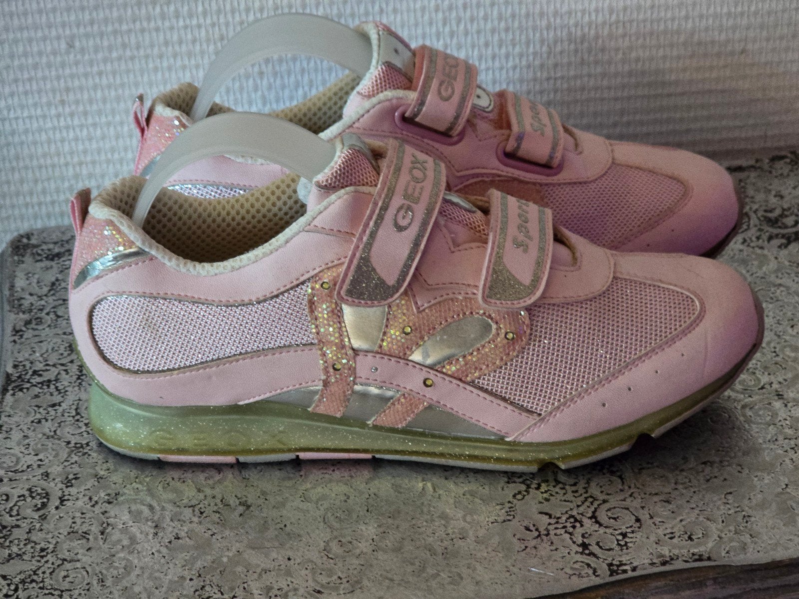 Geox Respira sneakers maat 37 met lichtjes, Geox, Ophalen of Verzenden, Roze, Sneakers of Gympen