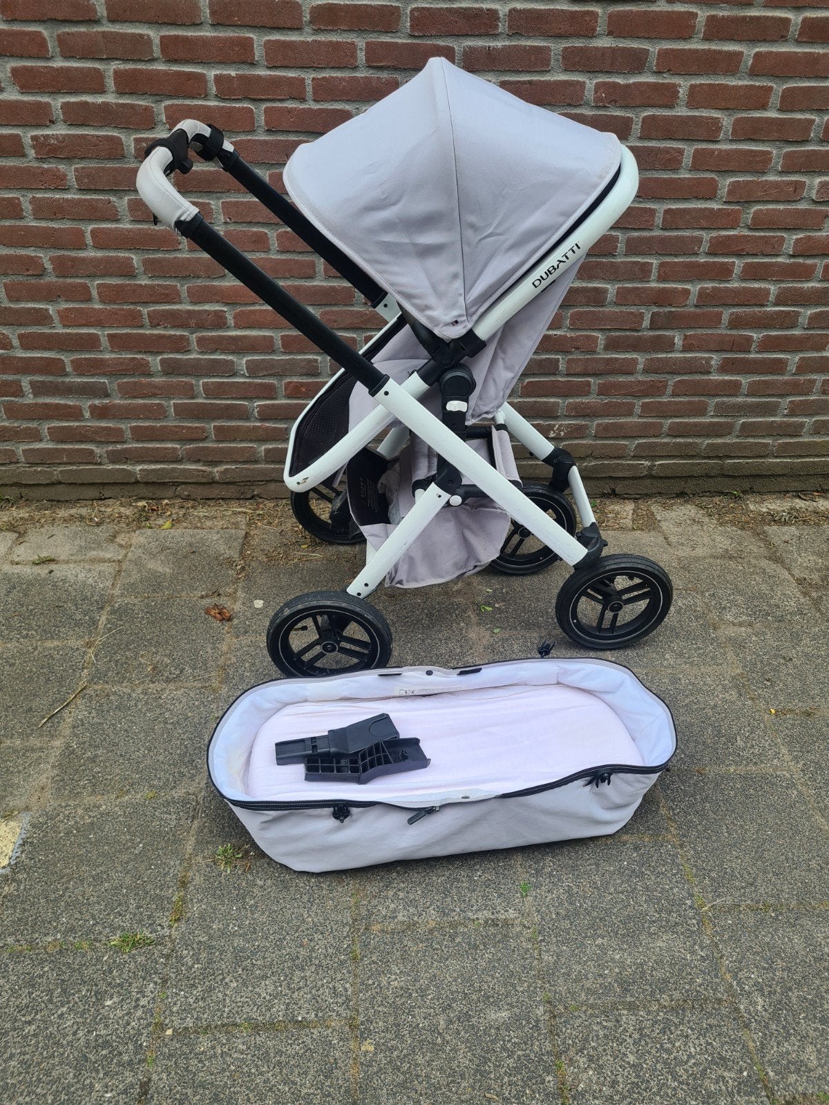 Dubatti kinderwagen compleet met reiswieg en adapters, Overige merken, Gebruikt, Met autostoeltje, Ophalen of Verzenden