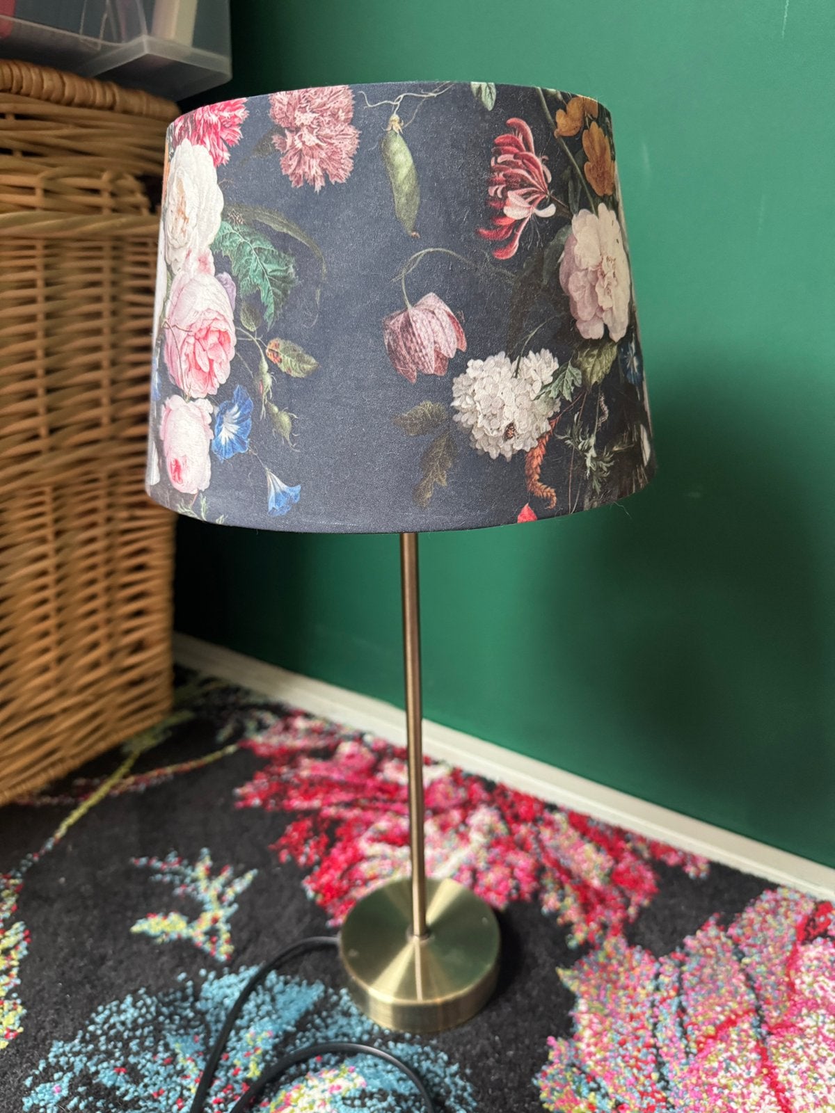 Xenos tafel lamp met bloemen patroon, Xenos, Kunststof, Barok, Ophalen of Verzenden