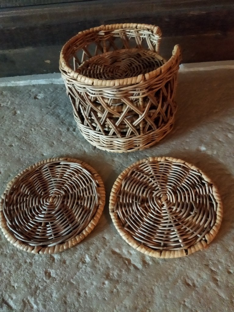 10x Grote Rattan Onderzetters, Overige typen, Ophalen of Verzenden, Zo goed als nieuw, Overige materialen